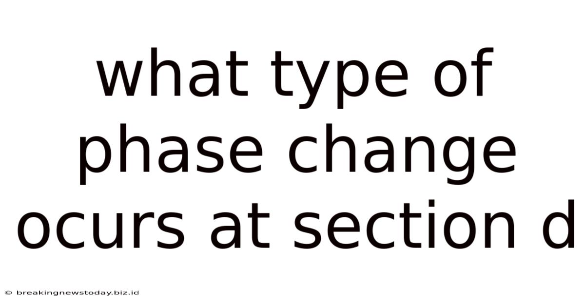 What Type Of Phase Change Ocurs At Section D