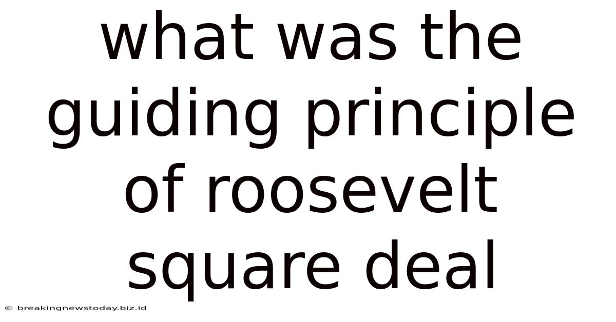 What Was The Guiding Principle Of Roosevelt Square Deal