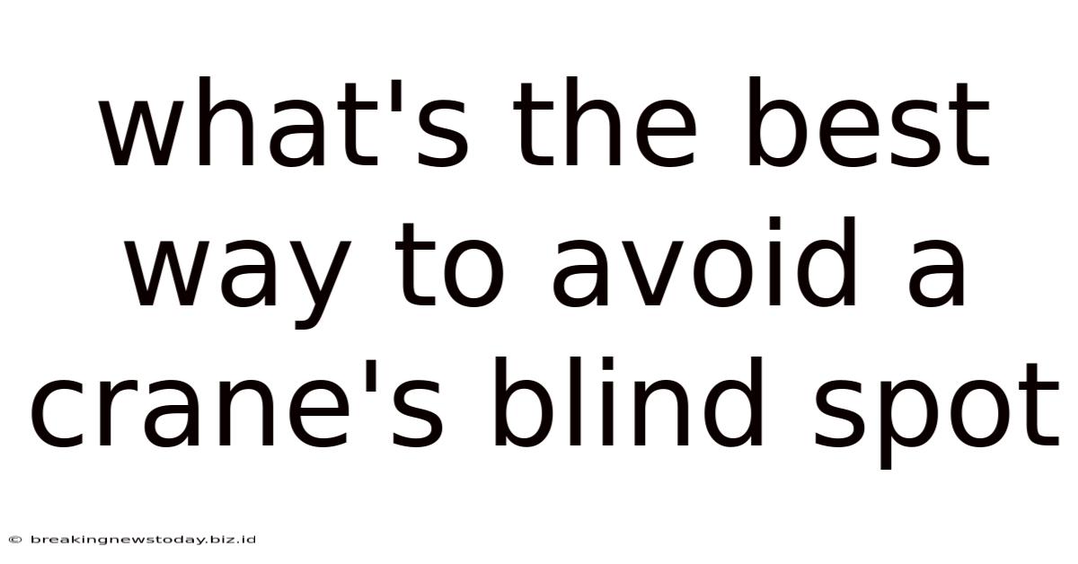 What's The Best Way To Avoid A Crane's Blind Spot