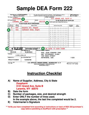 When Is A Dea 222 Form Used Quizlet