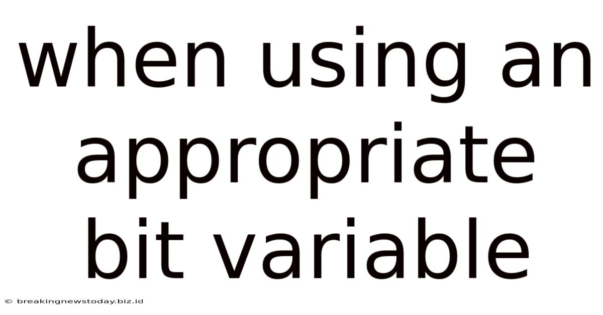 When Using An Appropriate Bit Variable