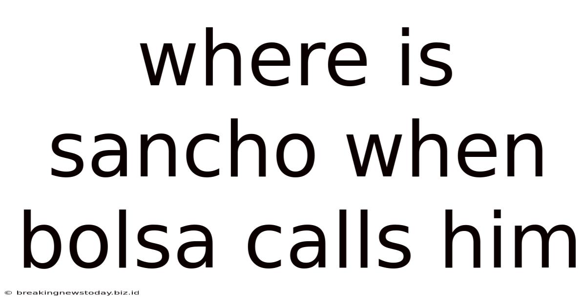Where Is Sancho When Bolsa Calls Him