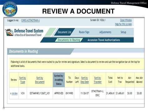 Where Would You Select To Review A Dts Document