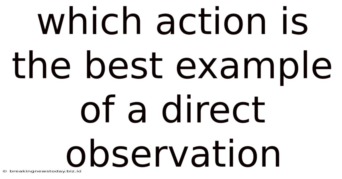Which Action Is The Best Example Of A Direct Observation