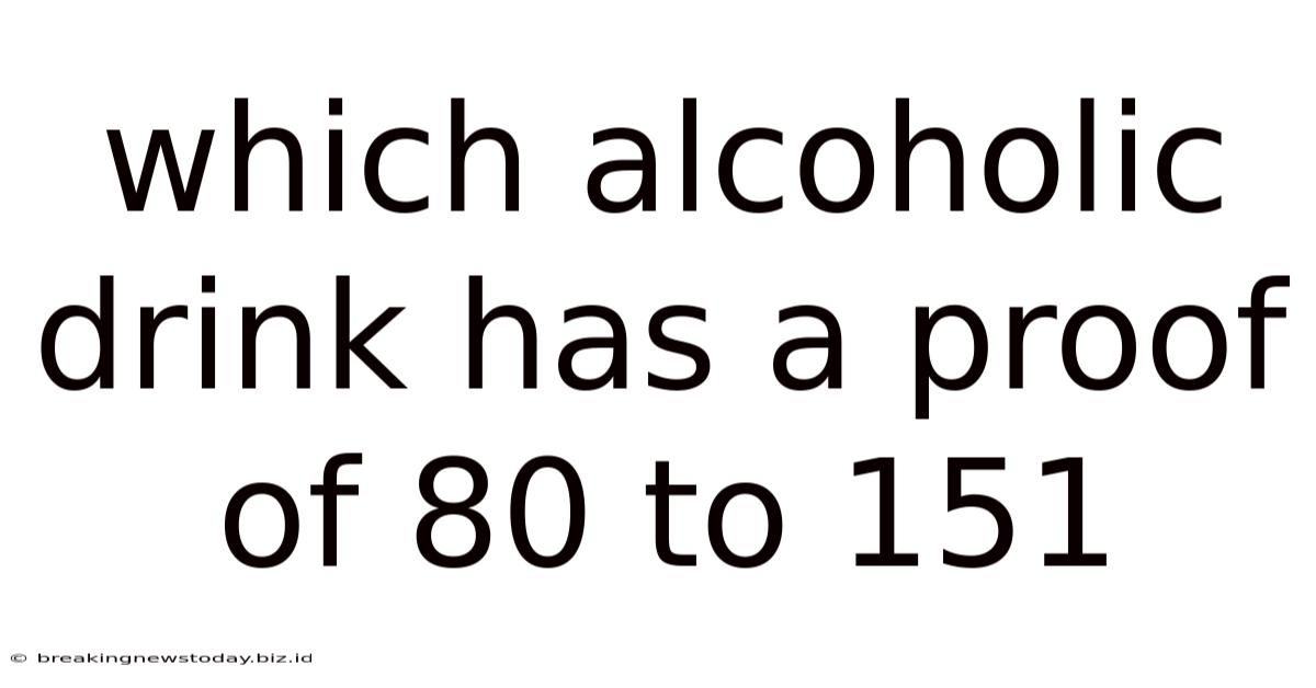 Which Alcoholic Drink Has A Proof Of 80 To 151