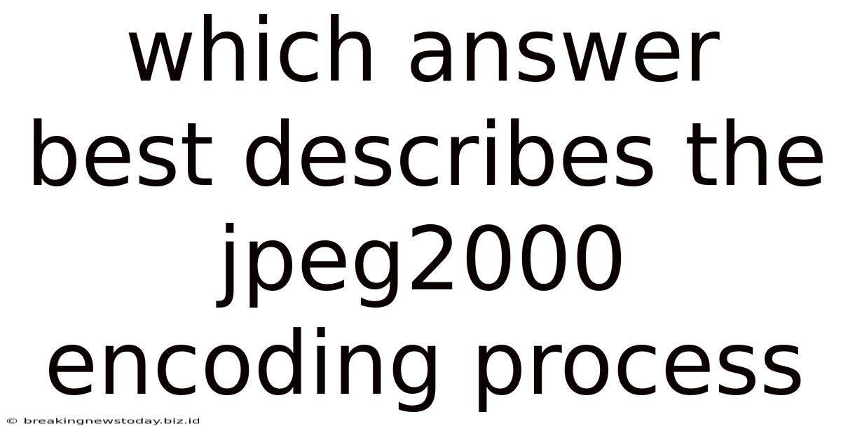 Which Answer Best Describes The Jpeg2000 Encoding Process