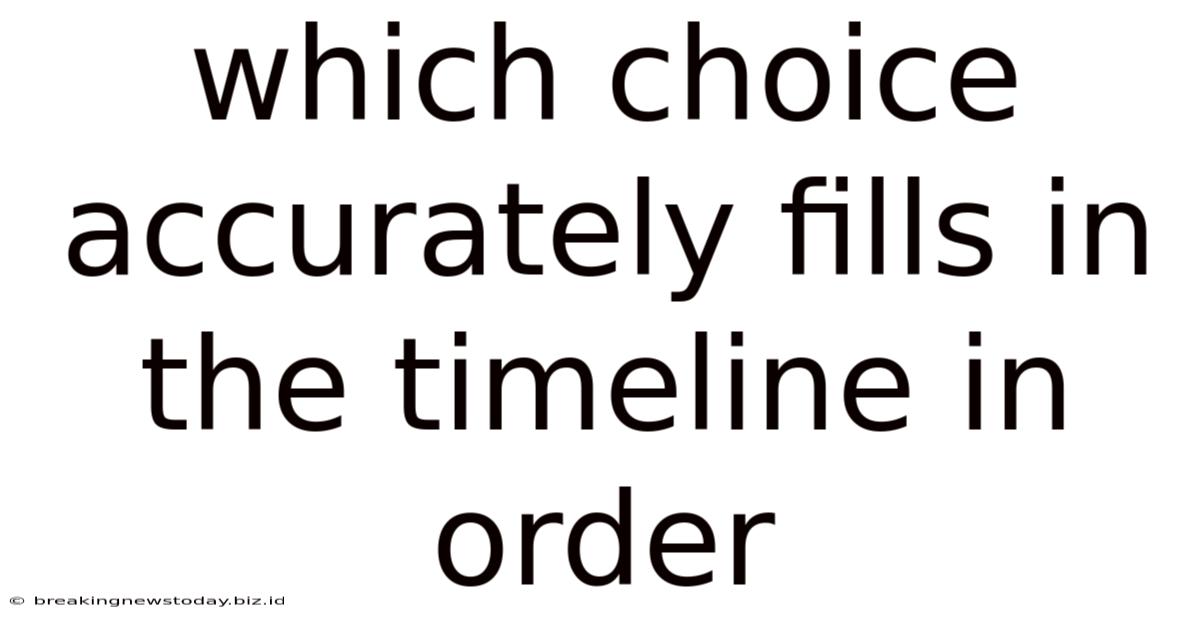 Which Choice Accurately Fills In The Timeline In Order