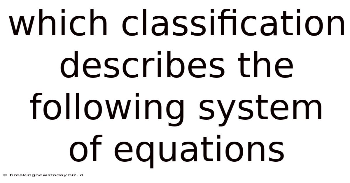 Which Classification Describes The Following System Of Equations