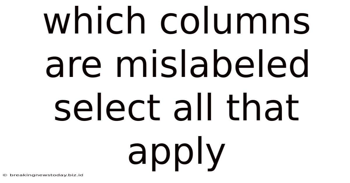 Which Columns Are Mislabeled Select All That Apply