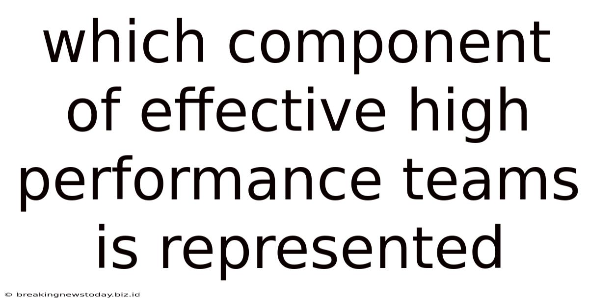 Which Component Of Effective High Performance Teams Is Represented