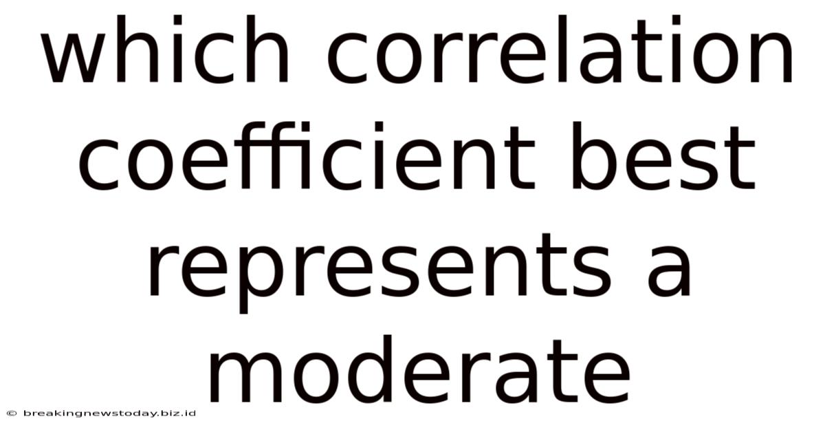 Which Correlation Coefficient Best Represents A Moderate