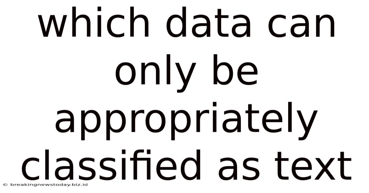 Which Data Can Only Be Appropriately Classified As Text