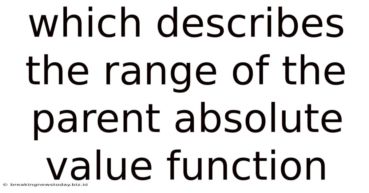 Which Describes The Range Of The Parent Absolute Value Function