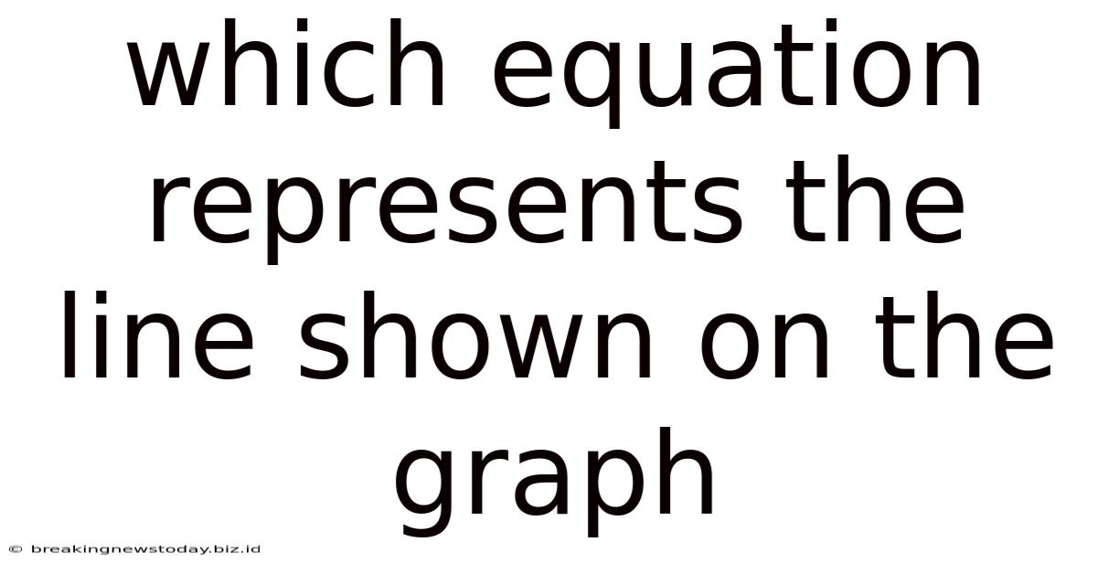 Which Equation Represents The Line Shown On The Graph