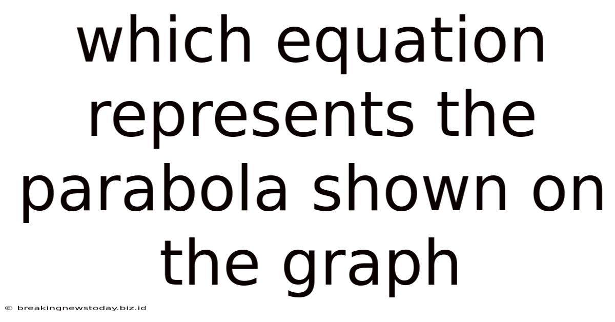 Which Equation Represents The Parabola Shown On The Graph