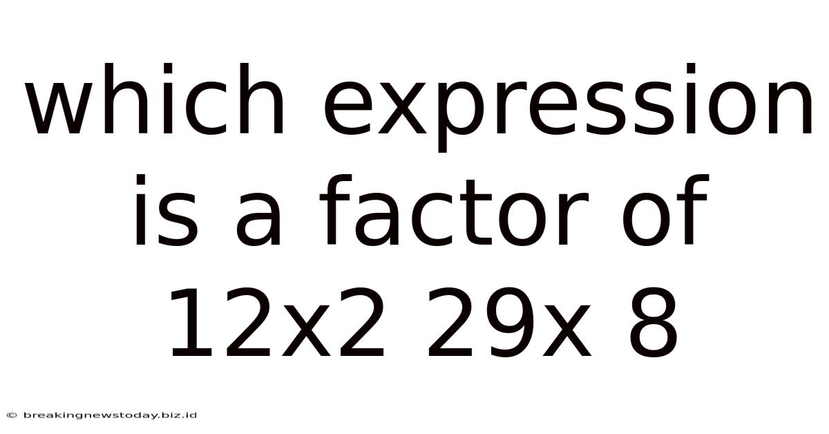 Which Expression Is A Factor Of 12x2 29x 8
