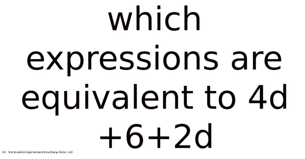 Which Expressions Are Equivalent To 4d+6+2d