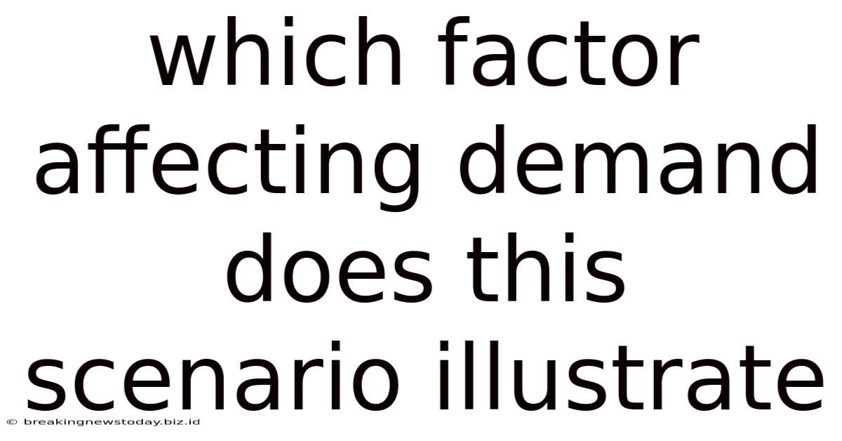 Which Factor Affecting Demand Does This Scenario Illustrate