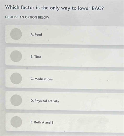 Which Factor Is The Only Way To Lower Bac