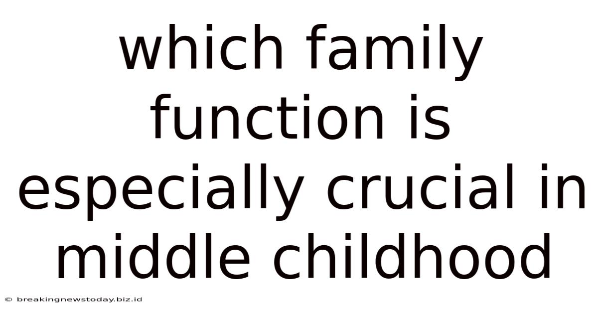 Which Family Function Is Especially Crucial In Middle Childhood