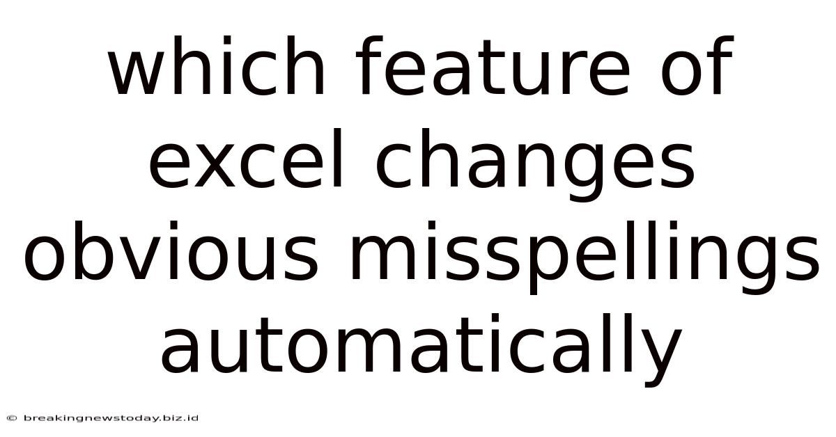Which Feature Of Excel Changes Obvious Misspellings Automatically