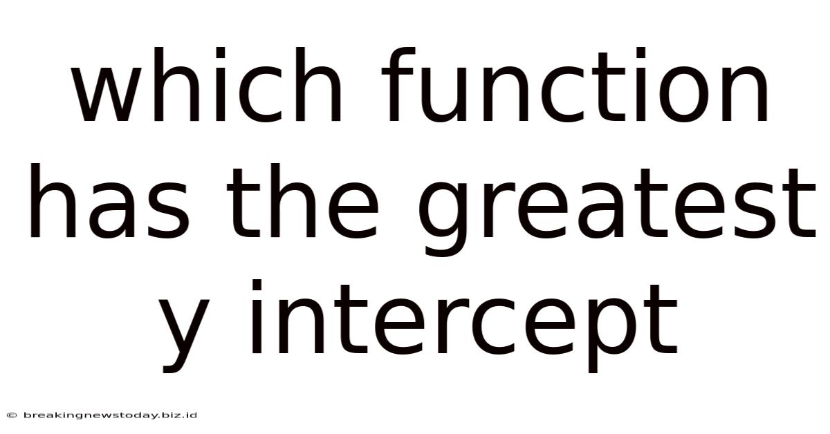 Which Function Has The Greatest Y Intercept