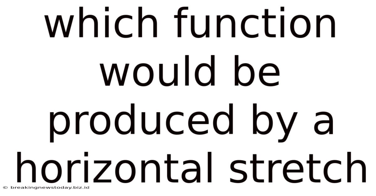 Which Function Would Be Produced By A Horizontal Stretch