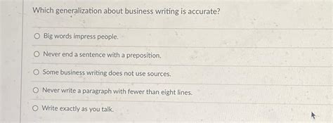 Which Generalization About Business Writing Should You Follow