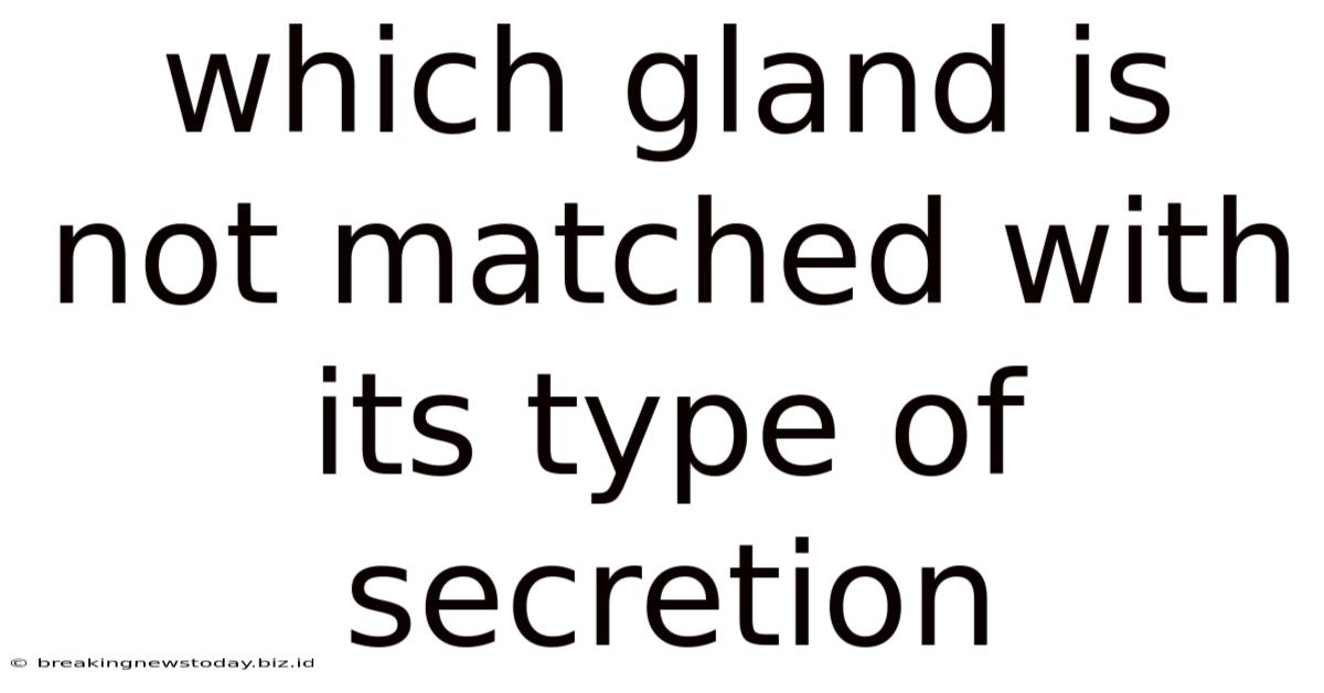 Which Gland Is Not Matched With Its Type Of Secretion