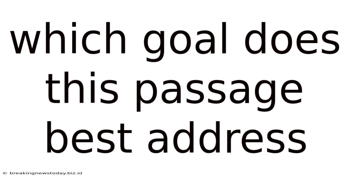 Which Goal Does This Passage Best Address