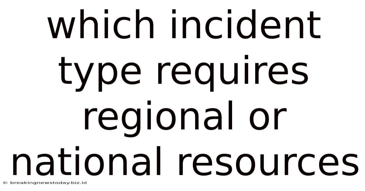 Which Incident Type Requires Regional Or National Resources