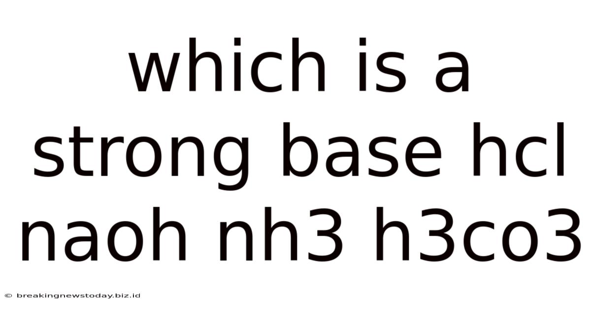 Which Is A Strong Base Hcl Naoh Nh3 H3co3