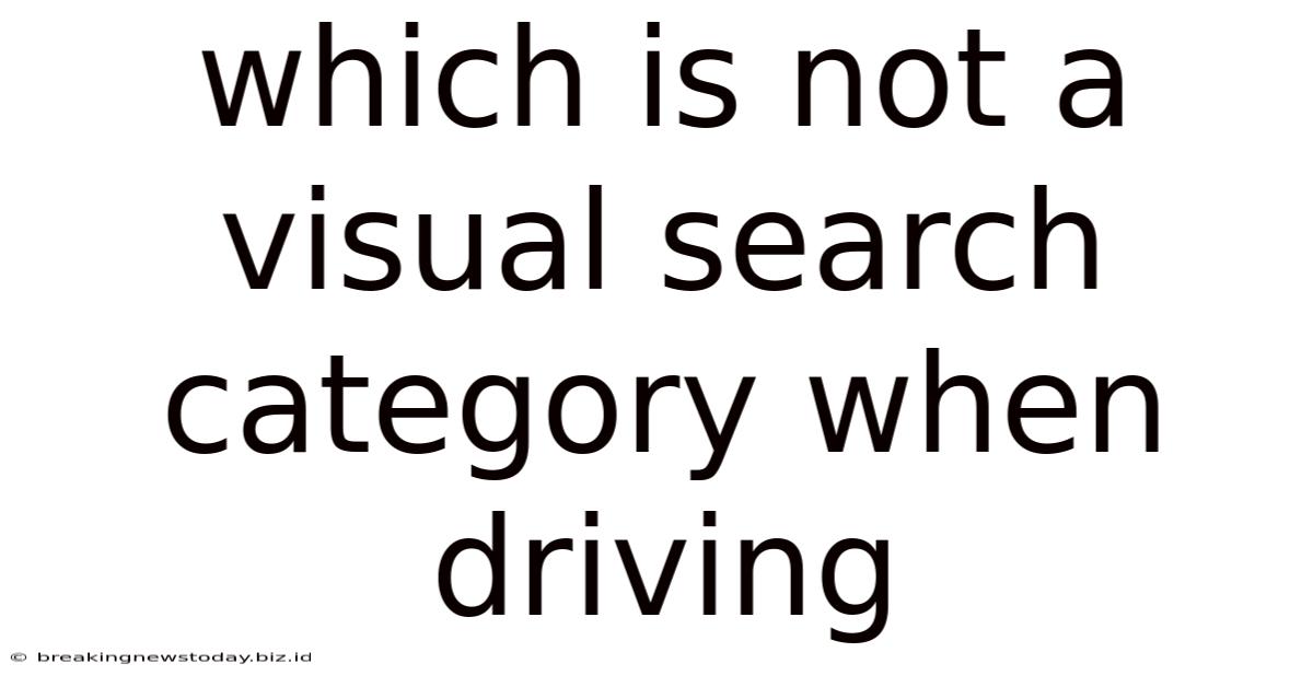 Which Is Not A Visual Search Category When Driving