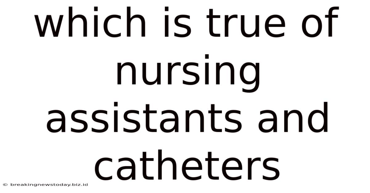 Which Is True Of Nursing Assistants And Catheters