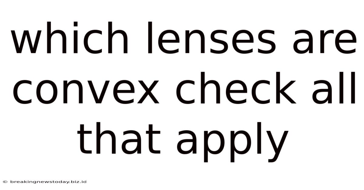Which Lenses Are Convex Check All That Apply