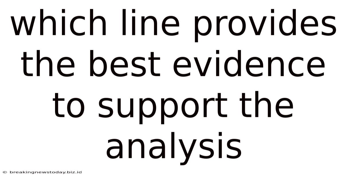 Which Line Provides The Best Evidence To Support The Analysis