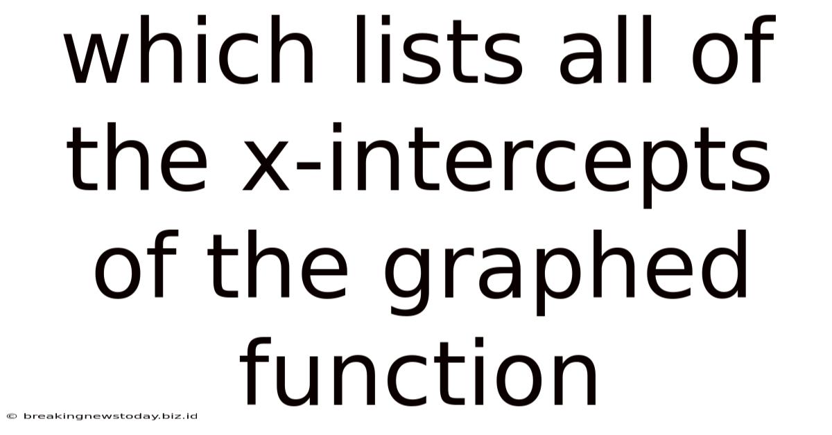 Which Lists All Of The X-intercepts Of The Graphed Function