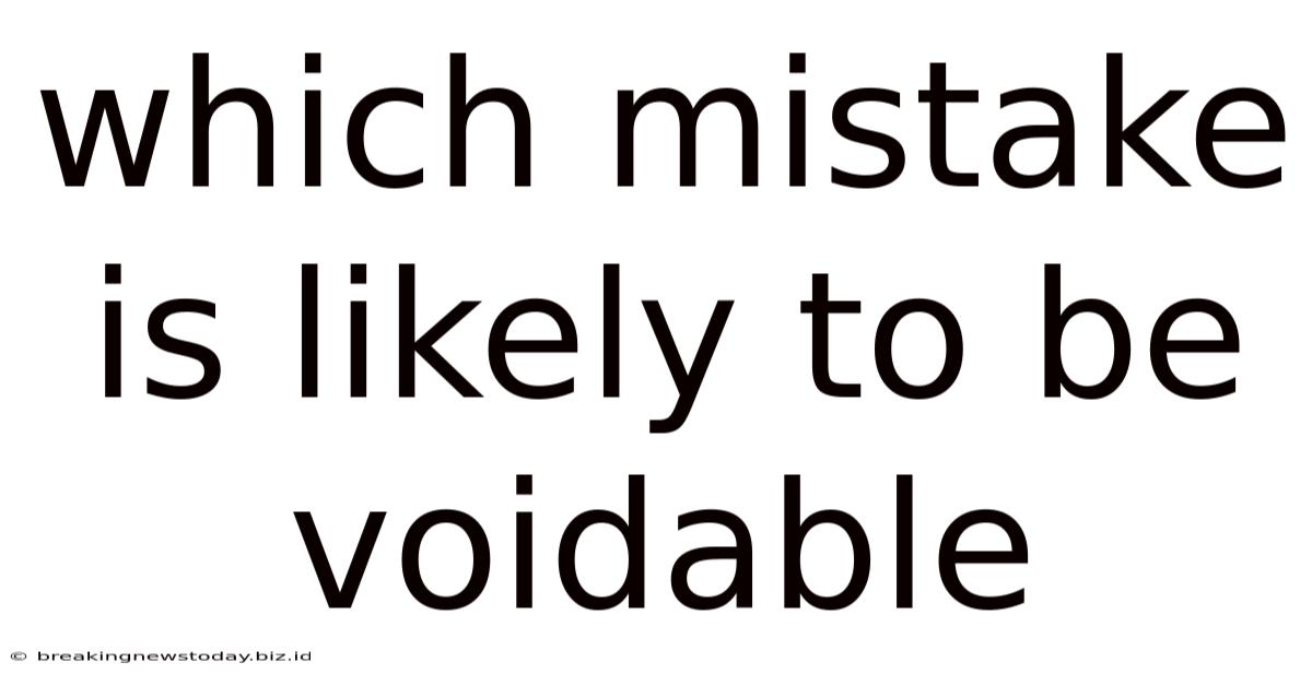 Which Mistake Is Likely To Be Voidable