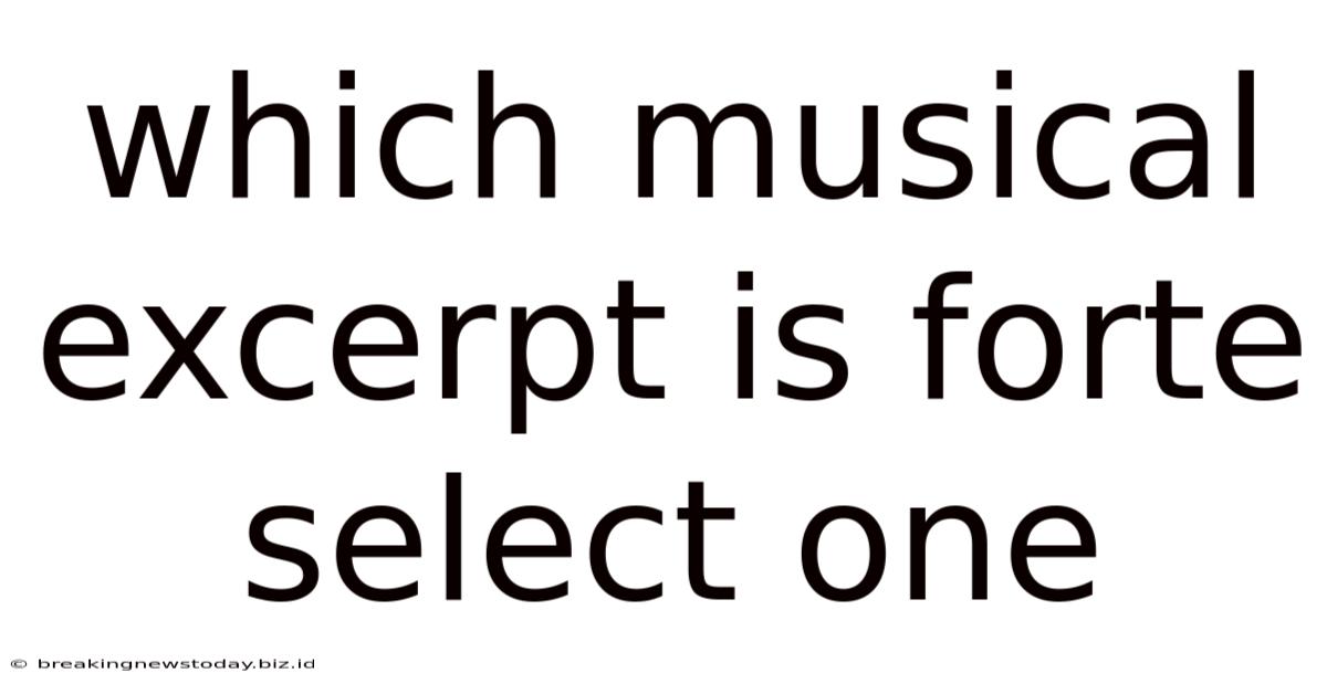 Which Musical Excerpt Is Forte Select One