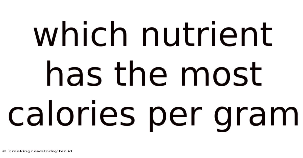 Which Nutrient Has The Most Calories Per Gram