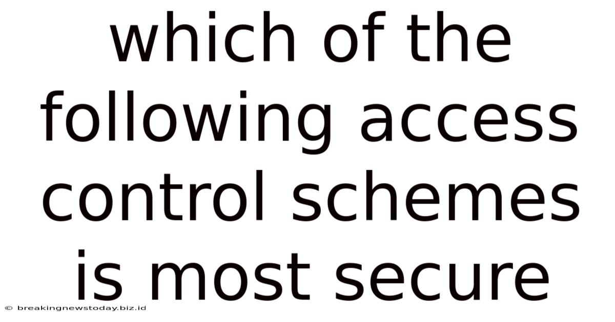 Which Of The Following Access Control Schemes Is Most Secure