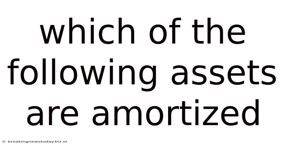 Which Of The Following Assets Are Amortized