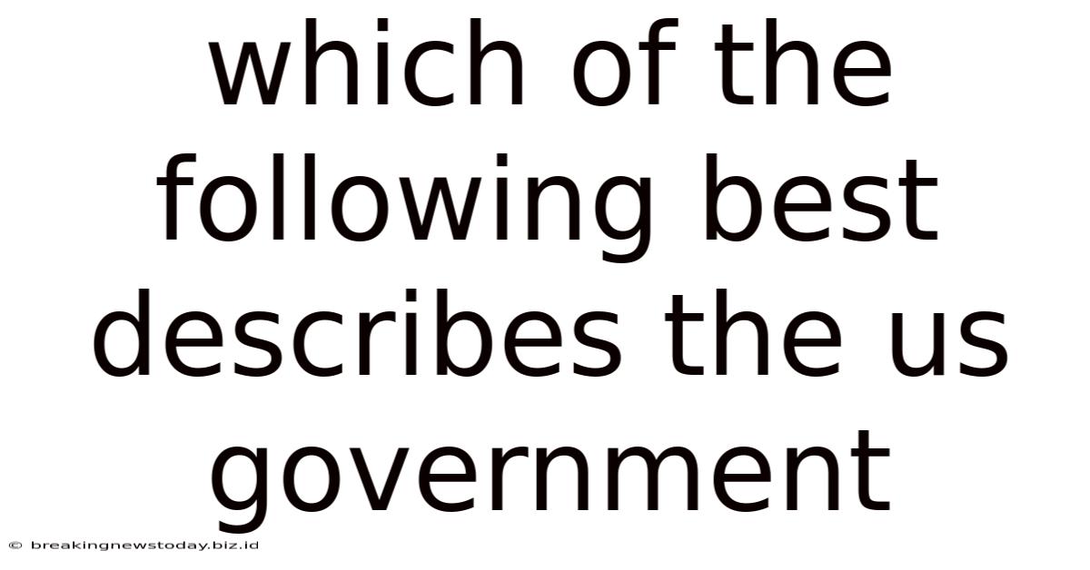Which Of The Following Best Describes The Us Government