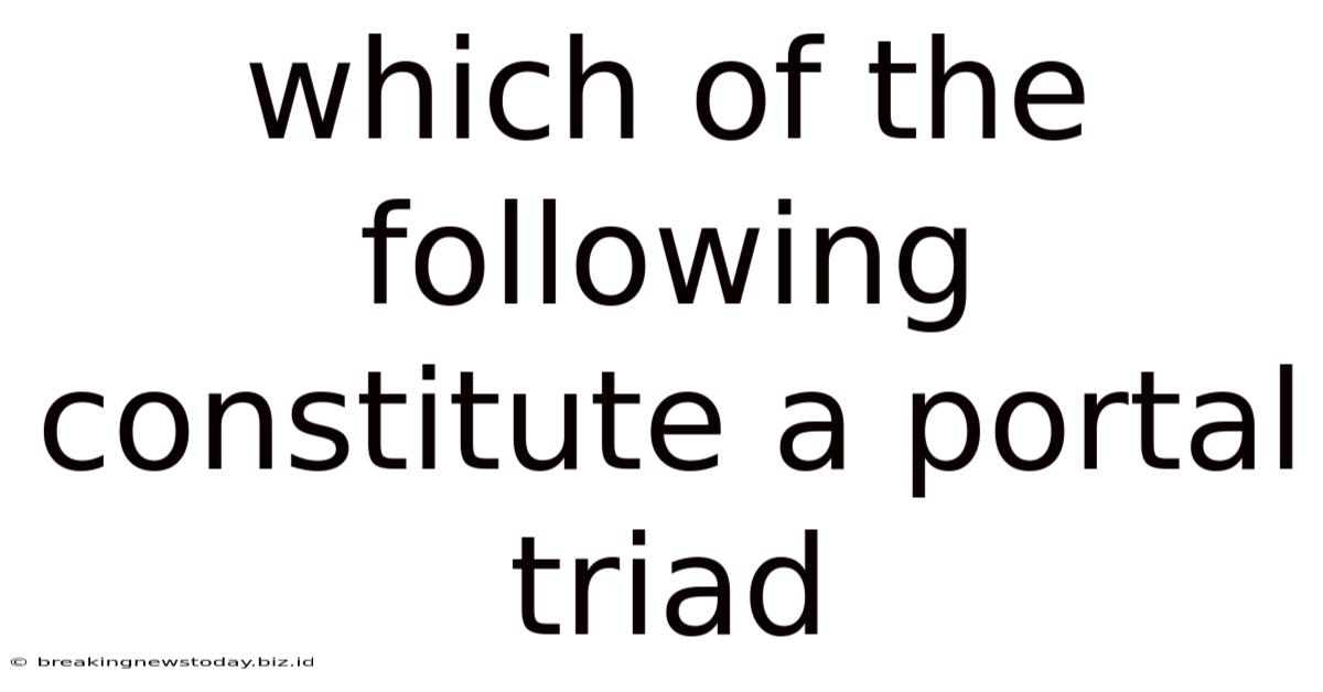 Which Of The Following Constitute A Portal Triad