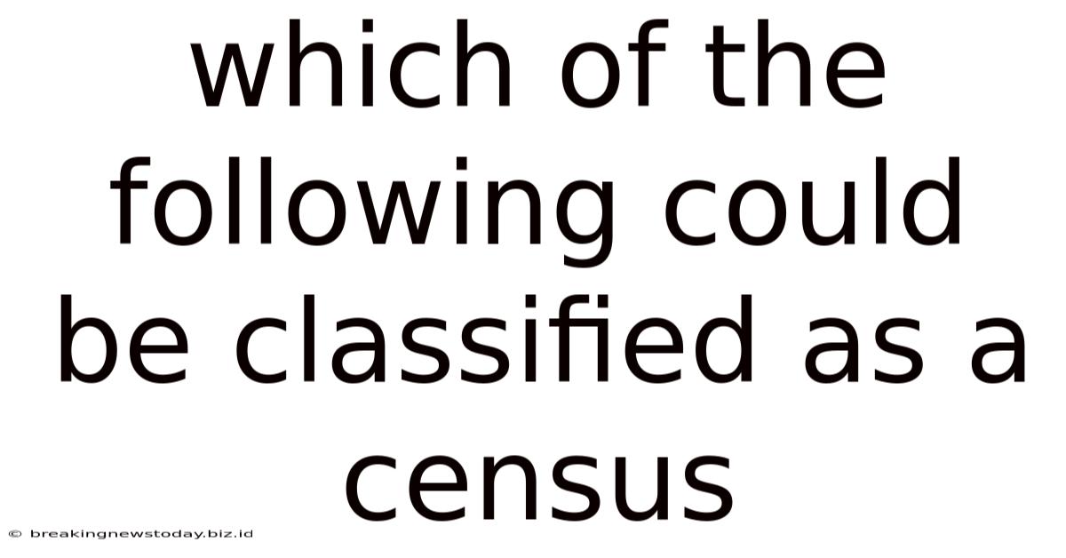 Which Of The Following Could Be Classified As A Census