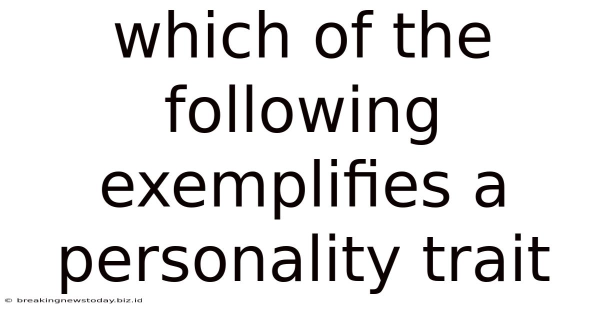 Which Of The Following Exemplifies A Personality Trait