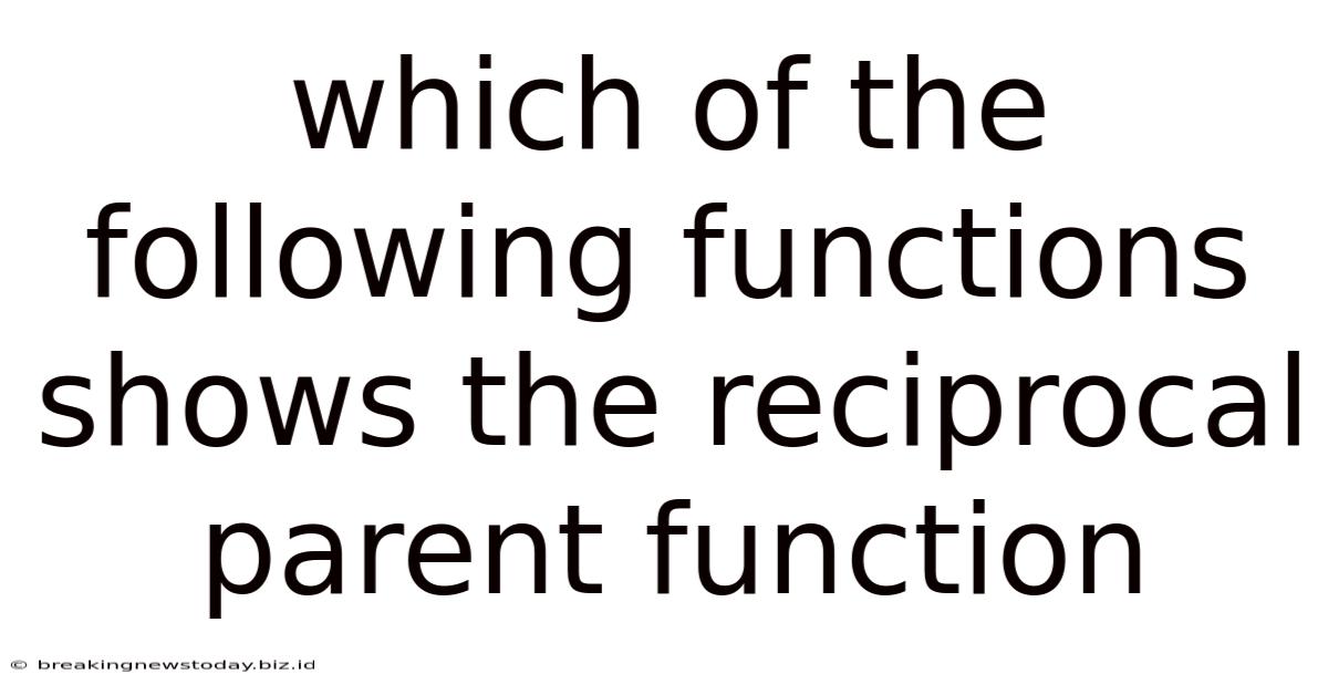 Which Of The Following Functions Shows The Reciprocal Parent Function