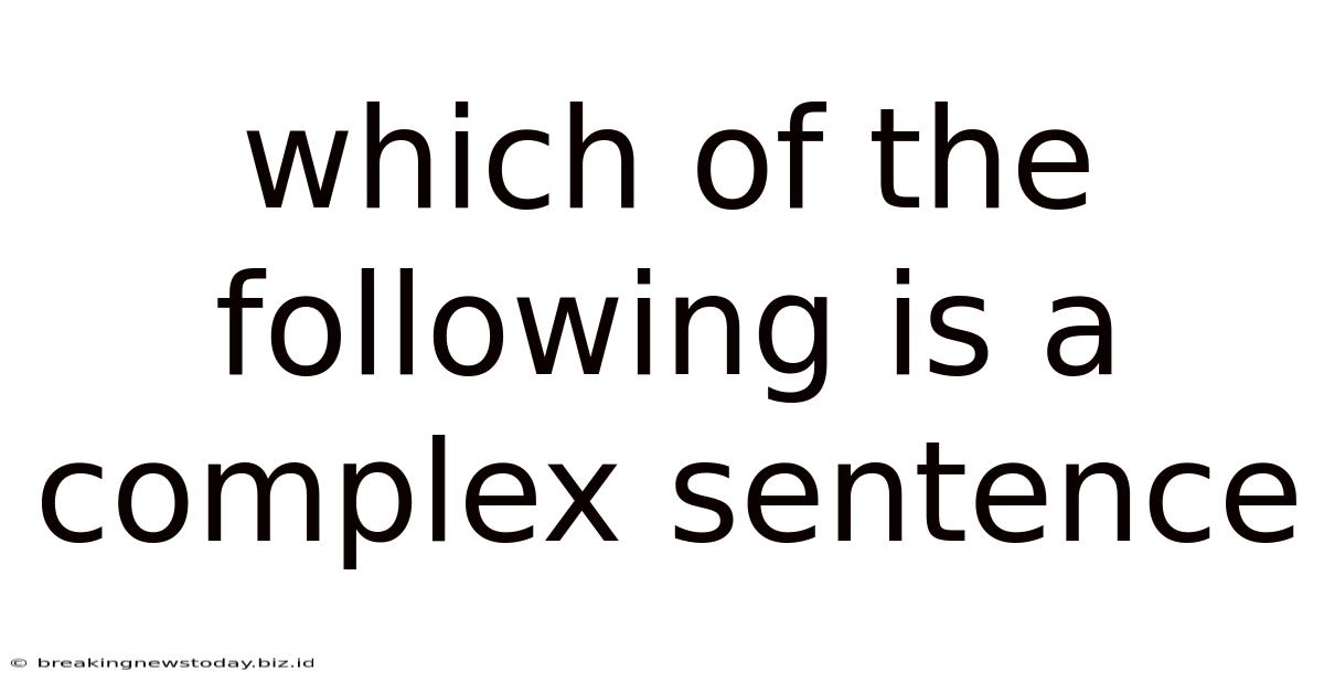 Which Of The Following Is A Complex Sentence