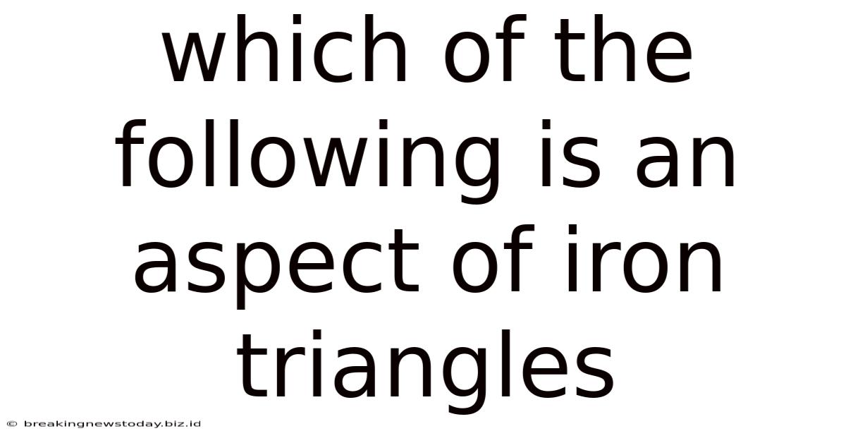 Which Of The Following Is An Aspect Of Iron Triangles