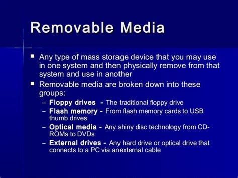 Which Of The Following Is An Example Of Removable Media